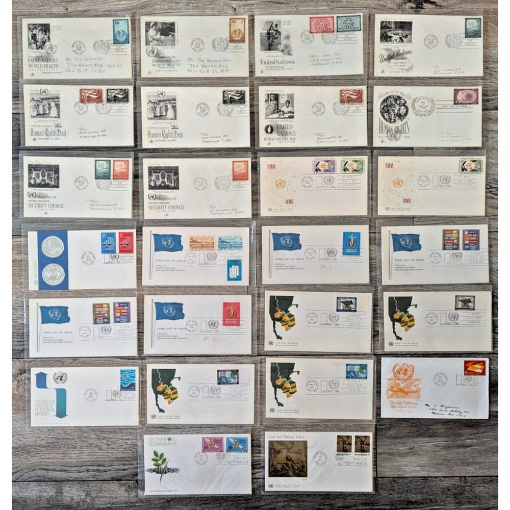 Lot 26 First Day Issue FDC Stamped Commemorative Envelopes United Nations UN